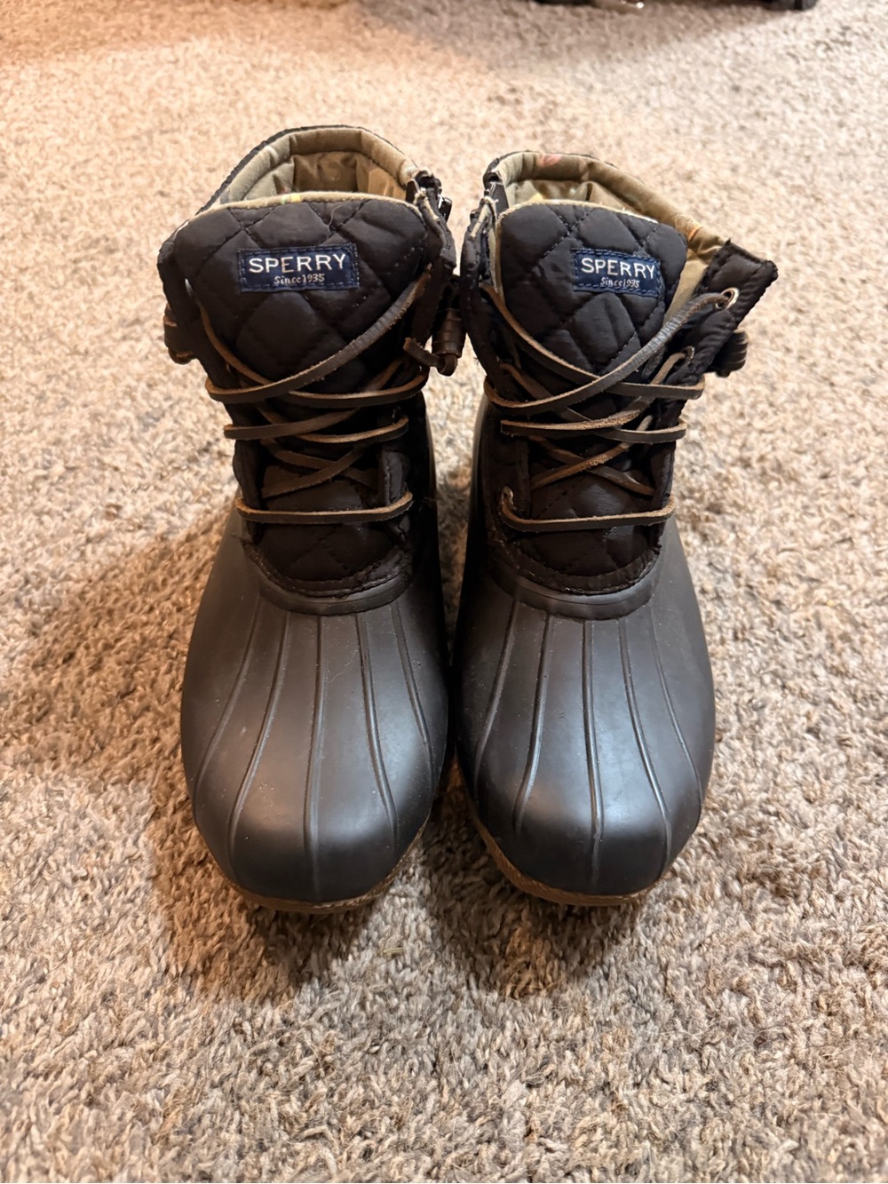 Sperry Women’s Black Quilted Duck Rain Boots